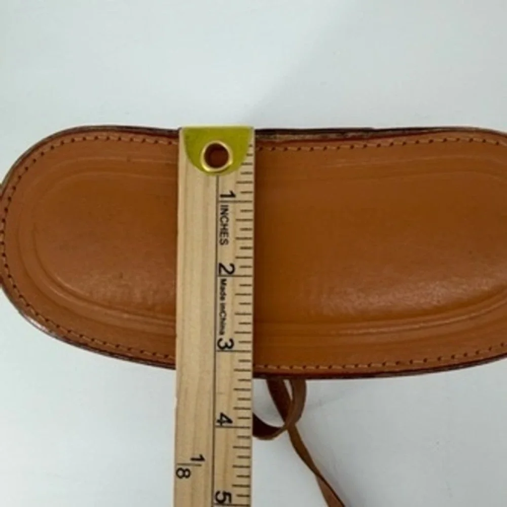 Vintage Tan Leather Hard Shell Binocular Case Purple Velvet Lined Crossbody Bag
